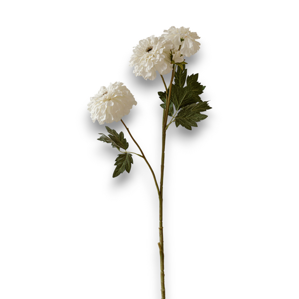 Indore Silva - Tagetes erecta - White - artificial branch - silk