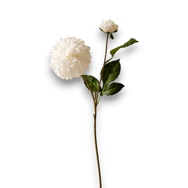 Indore Silva - Dahlia - White - artificial branch - silk