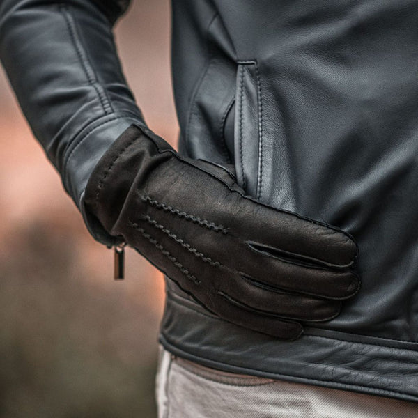 Men's Gloves with Hand Stitching and Cashmere