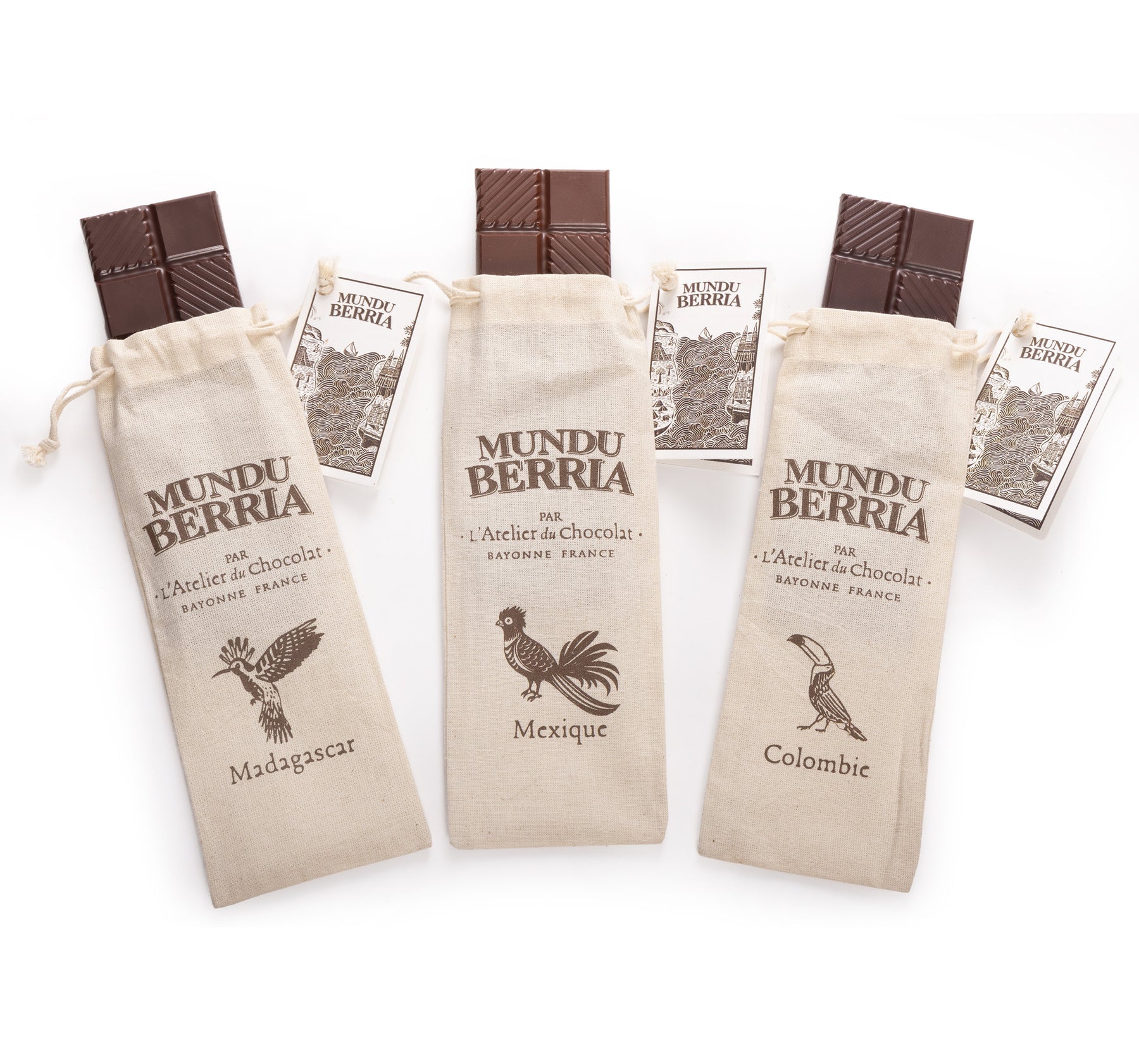 Trio of Large Origin Chocolate Tablets · Mundu Berria