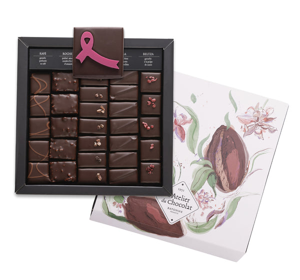 Ilbarritz Extra Dark Chocolate Box and its October Pink Bite