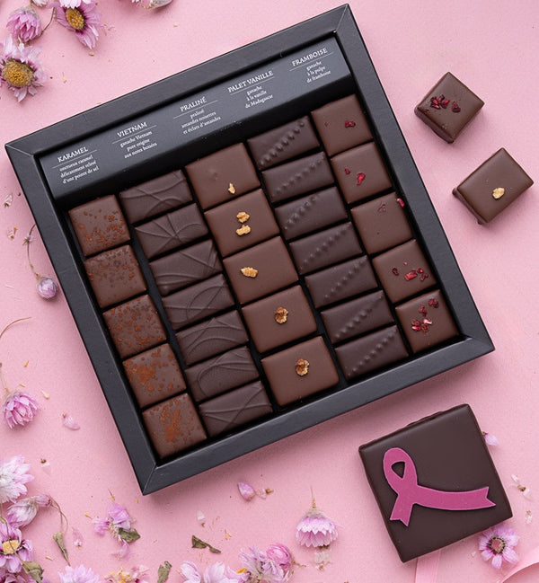 Composition Douceurs en rose · Chocolats Octobre Rose