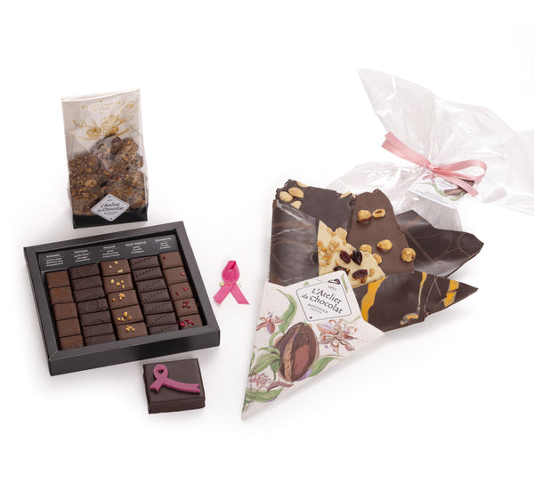 Composition Douceurs en rose · Chocolats Octobre Rose