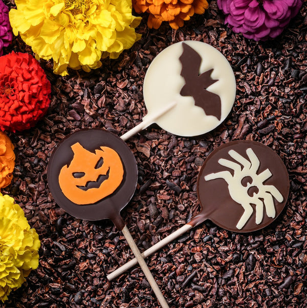 Tři čokoládové Halloweenové lízátka
