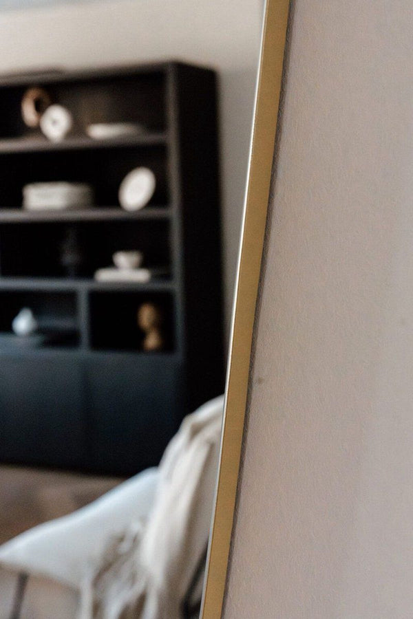 Wandspiegel Dean - organische vorm - asymmetrisch - Spiegel - 120cm - Goud