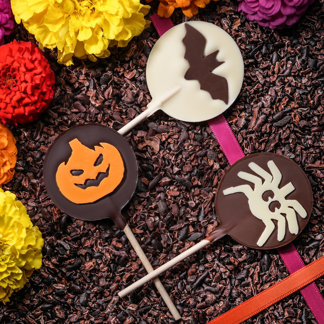 Tři čokoládové Halloweenové lízátka
