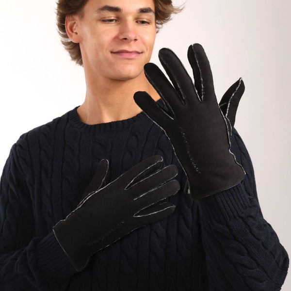 Men's Gloves with Genuine Lambskin from Suede