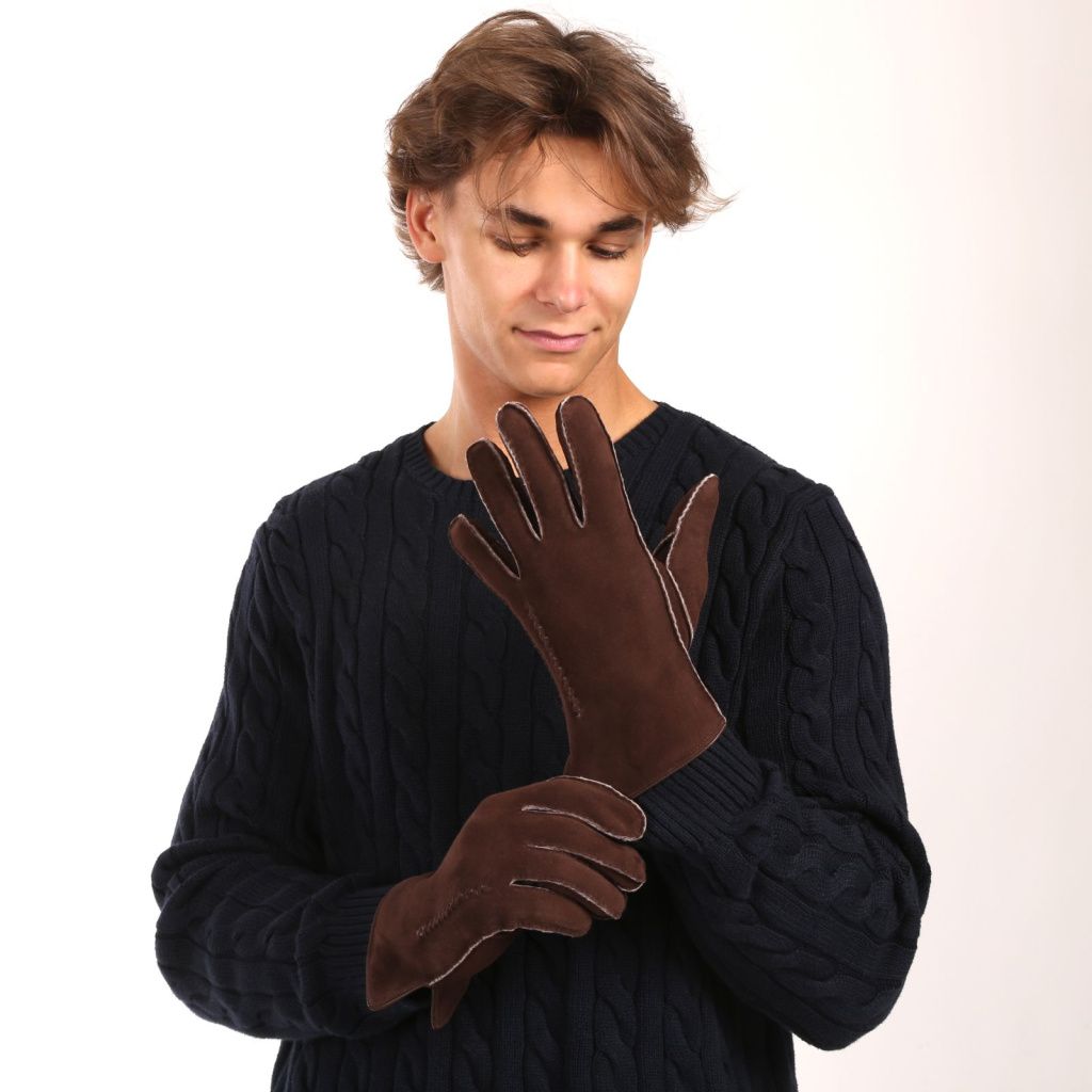 Men's Gloves with Genuine Lambskin from Suede