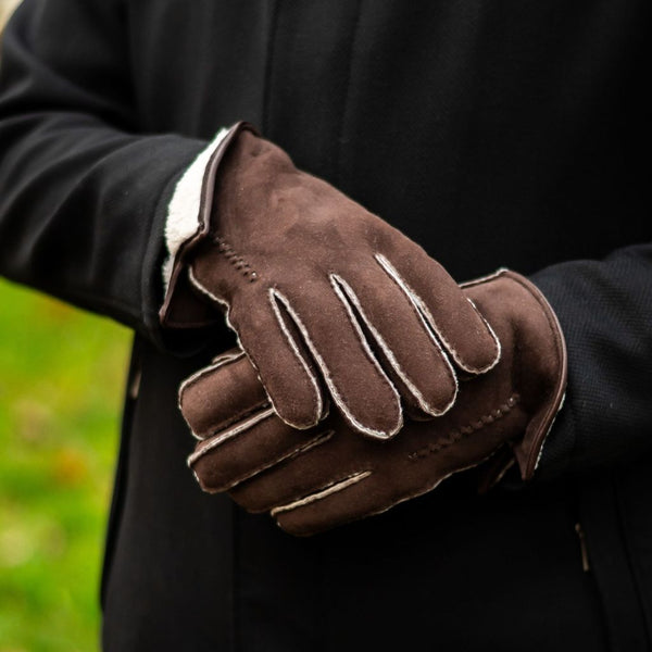 Men's Gloves with Genuine Lambskin from Suede