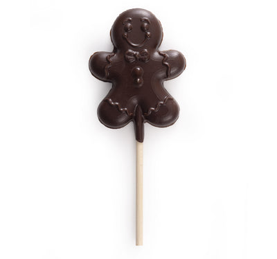 CHRISTMAS PRALINE DARK CHOCOLATE LOLLIPOP - GINGERBREAD MAN