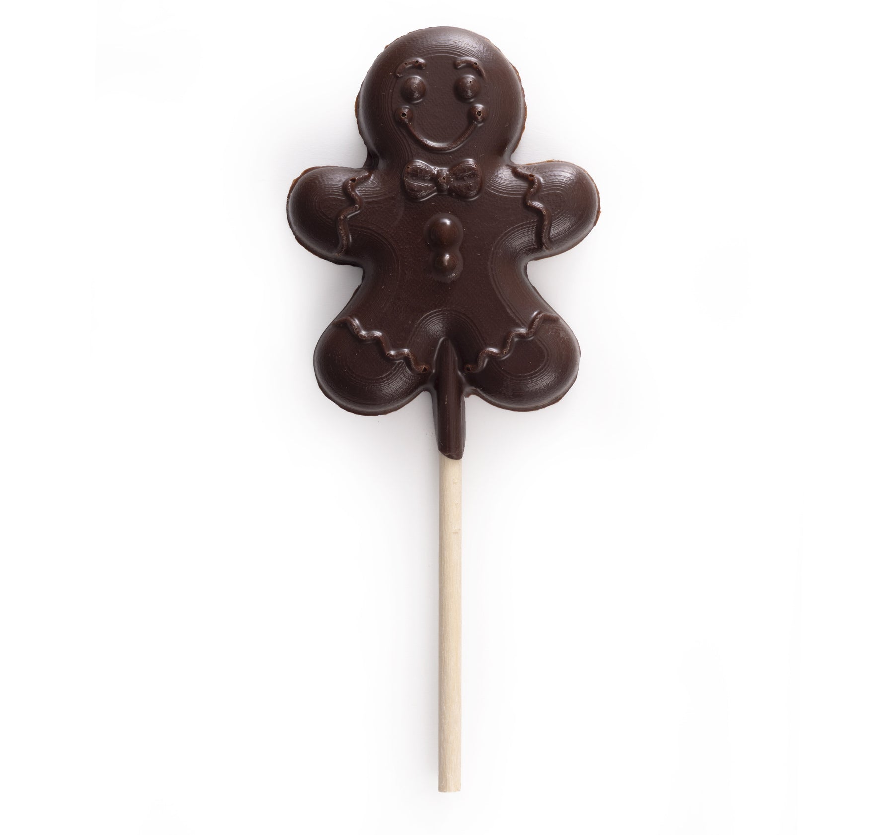 Dark Chocolate Praline Lollipop Gingerbread Man