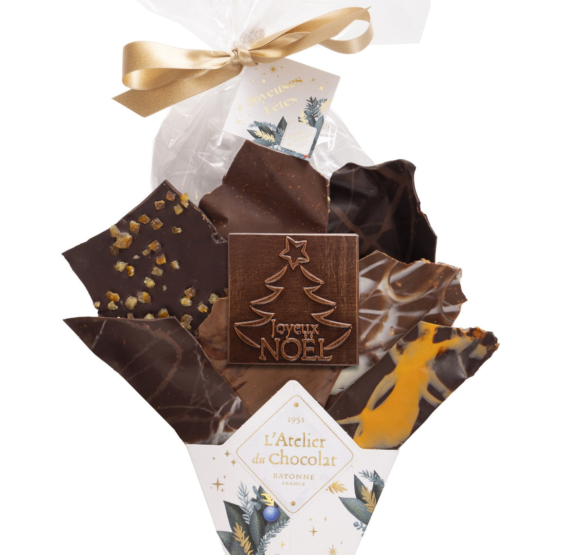 Ramo de Chocolate y Su Mini Cuadrado Feliz Navidad