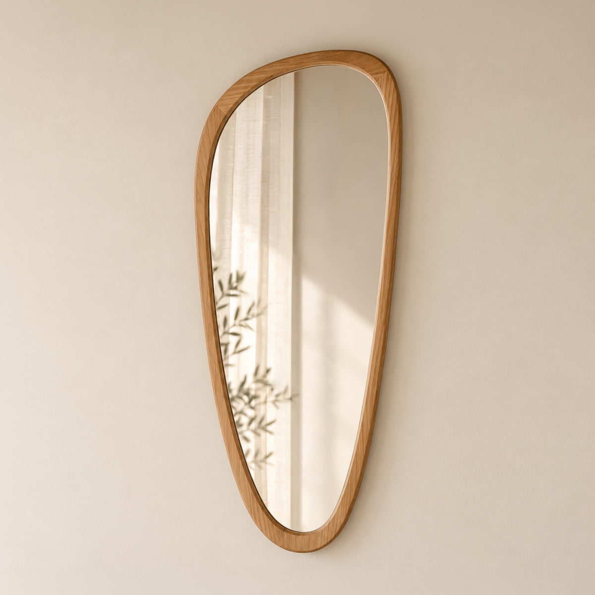 Indore Home - Mirror - organic shape - asymmetrical - wall mirror - 120cm - Wood
