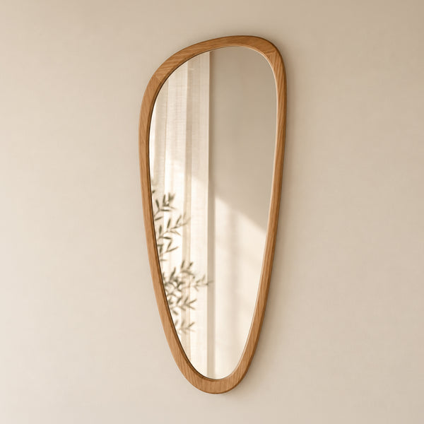 Indore Home - Spiegel - organische vorm - asymmetrisch - wandspiegel - 120cm - Hout