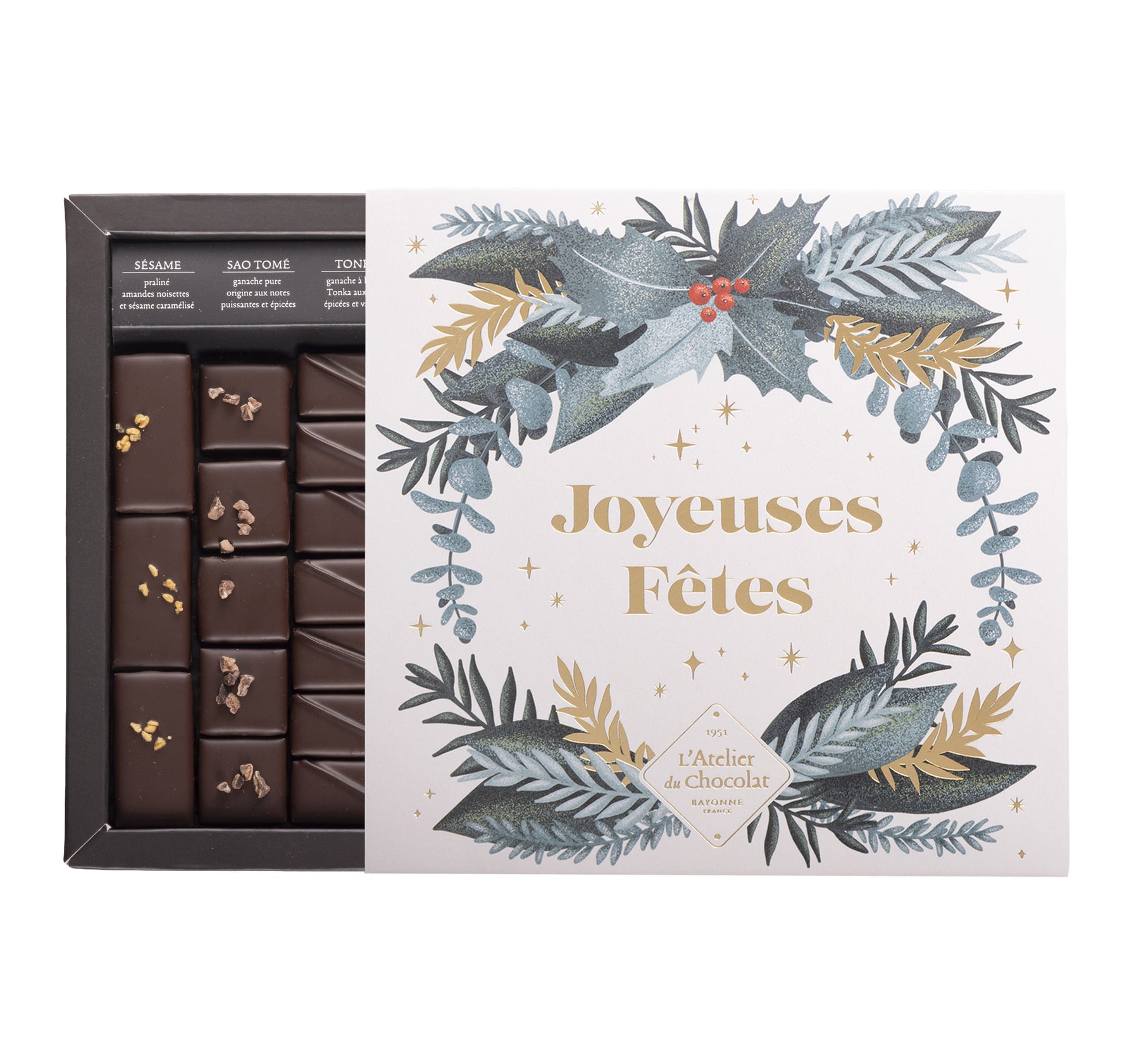 BOÎTE DE CHOCOLAT NOIR EXTRA JOYEUSES FÊTES