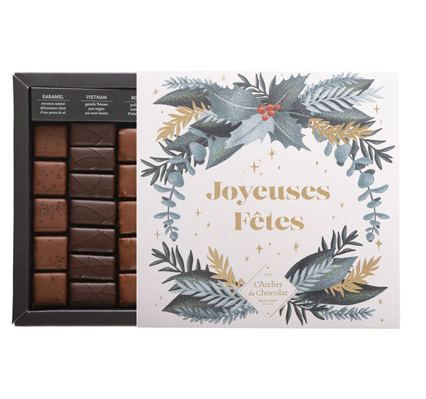 DARK AND MILK CHOCOLATE BOX HAPPY HOLIDAYS