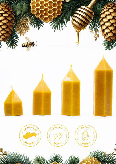 Advent Candles Made of Organic Beeswax - Set of 4