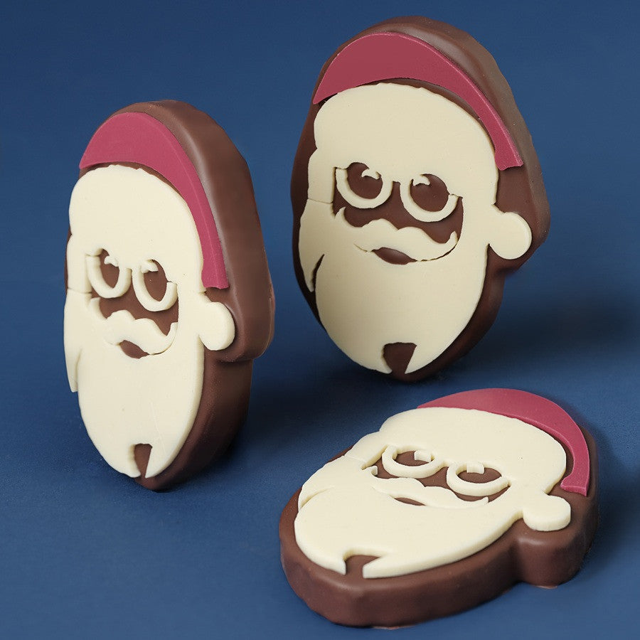 Sváteční čokoláda Santa Claus s gianduja a lískovými oříšky v mléčné čokoládě