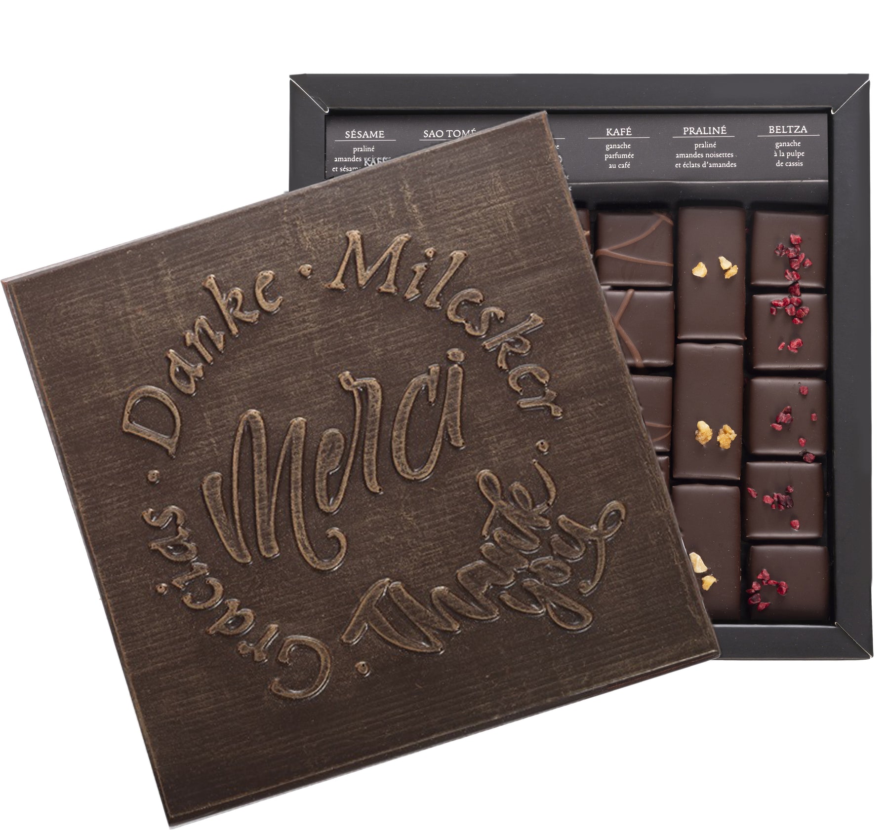 ILBARRITZ EXTRA DONKER CHOCOLADE DOOS BEDANKT ZWART