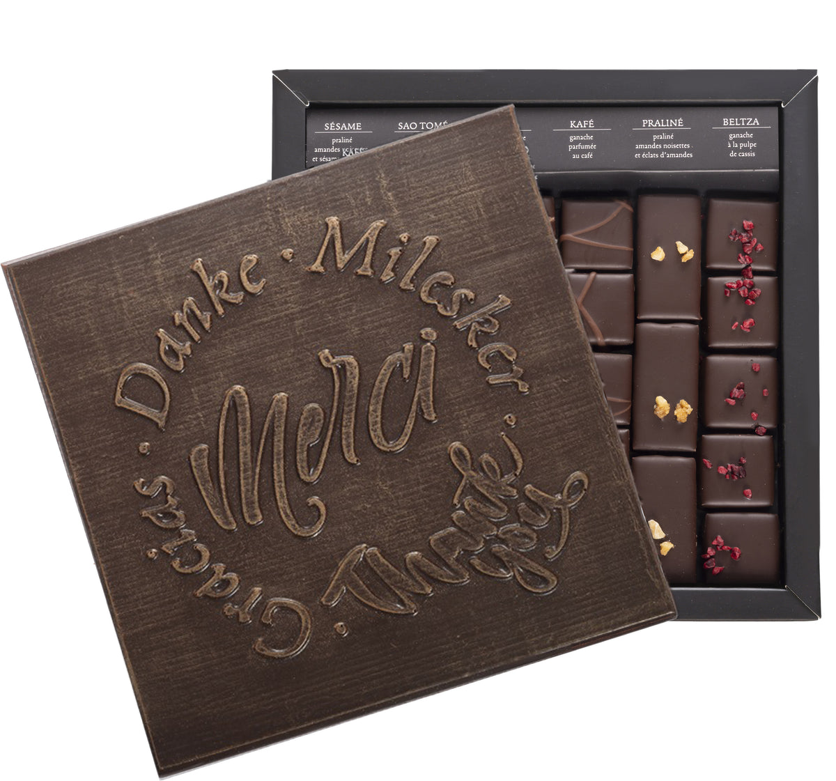 Ilbarritz Extra Dark Chocolate Box Thank You Black