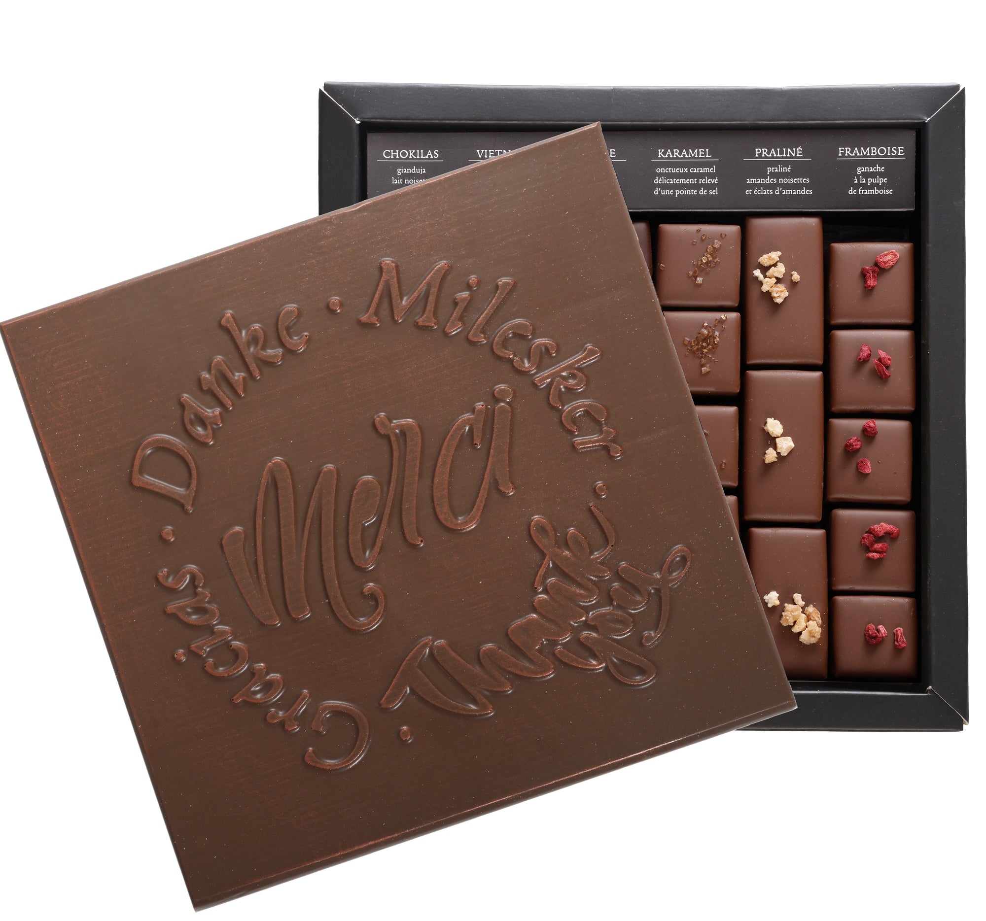 ILBARRITZ DONKER MELK CHOCOLADE DOOS BEDANKT MELK