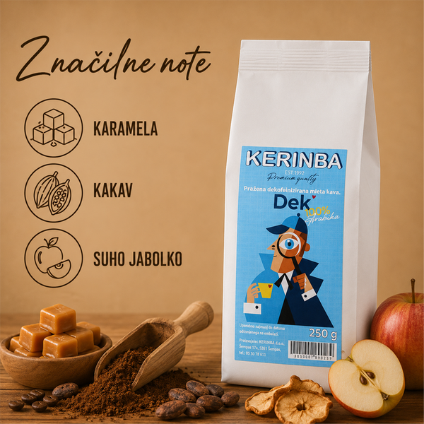 Kerinba DEK 250 g – decaffeinated ground coffee for coffee maker