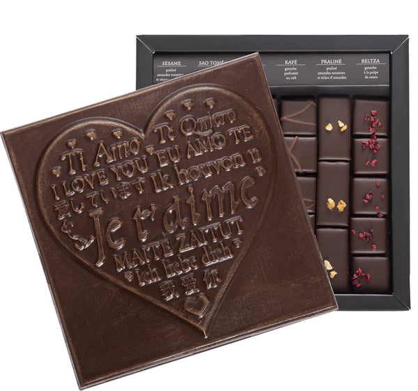 Ilbarritz Extra Dark Chocolate Box I Love You Dark