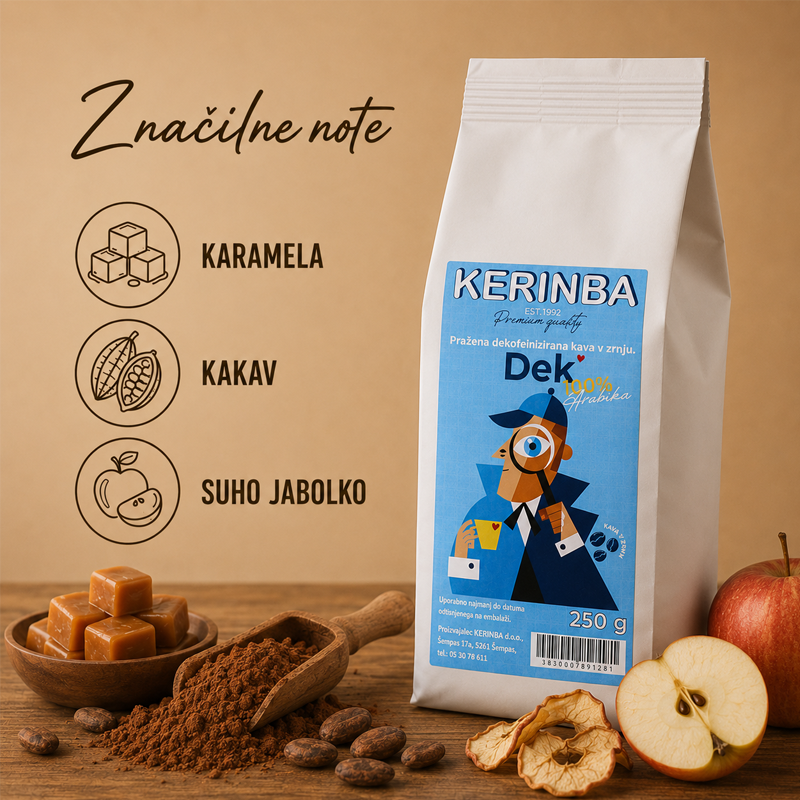Kerinba DEK 250 g – decaffeinated coffee beans
