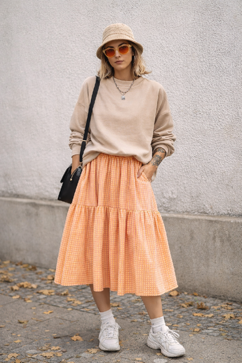 Odelia Skirt Apricot Size: S