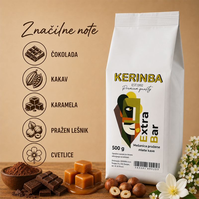 Kerinba Extra Bar 500 g – mleta espresso kava