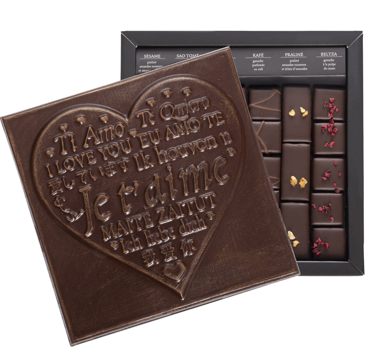 Ilbarritz Extra Dark Chocolate Box I Love You Dark