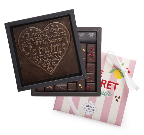Caja de Chocolate Extra Oscuro Ilbarritz Te Amo Negro · Día de San Valentín
