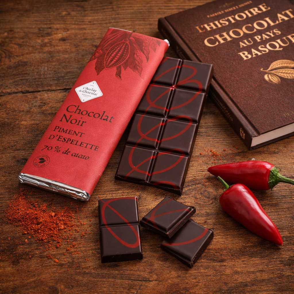 Tavoletta di Cioccolato Fondente con Pepe di Espelette