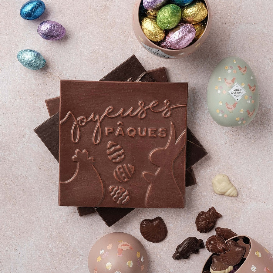 Buona Pasqua Cioccolato Fondente o Cioccolato al Latte Quadrato