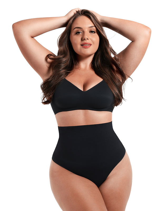 Shaping panties for everyday wear, thong cut, BLACK size other: XS/S