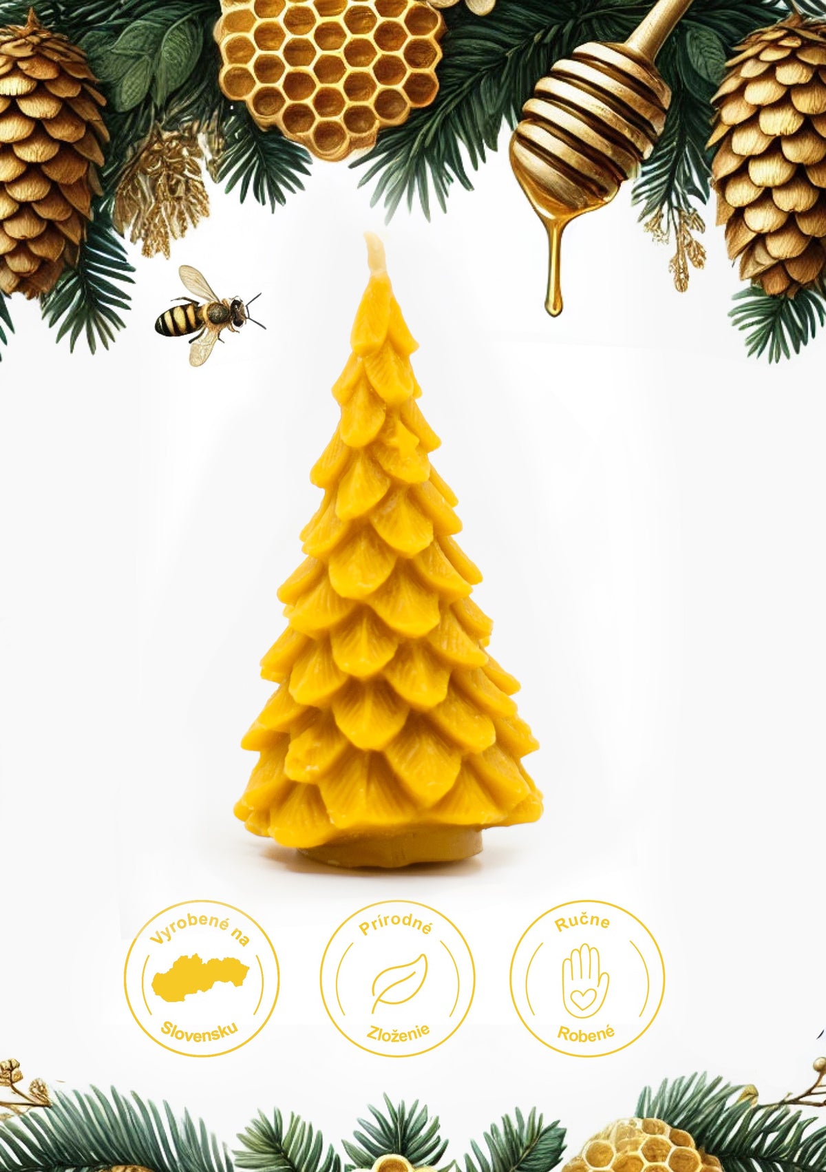 Christmas Candle Tree Made of Organic Beeswax