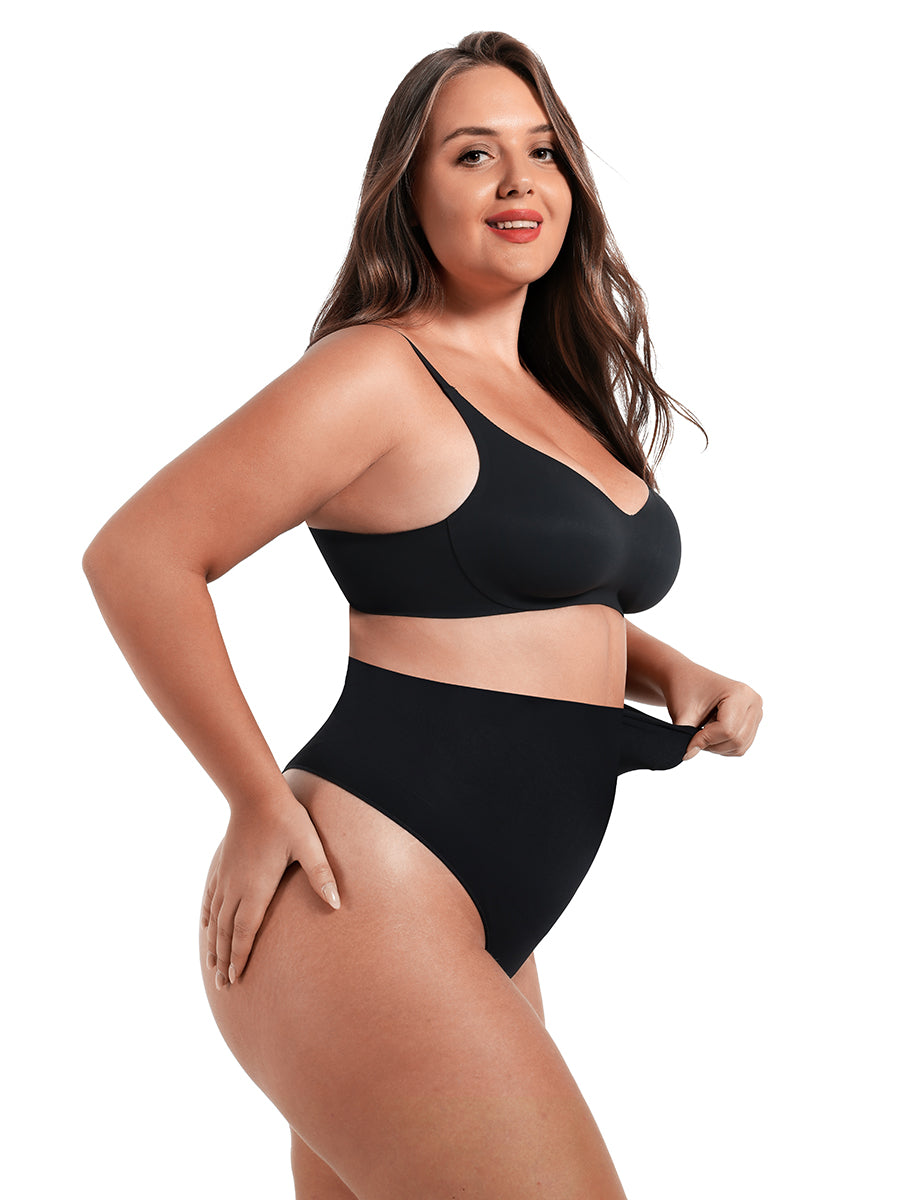 Shaping panties for everyday wear, thong cut, BLACK size other: XS/S