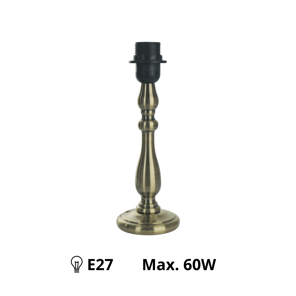 Various Metal Lamp Base Bronze – Elegant Vintage Style at 29 cm Height with E27 Socket