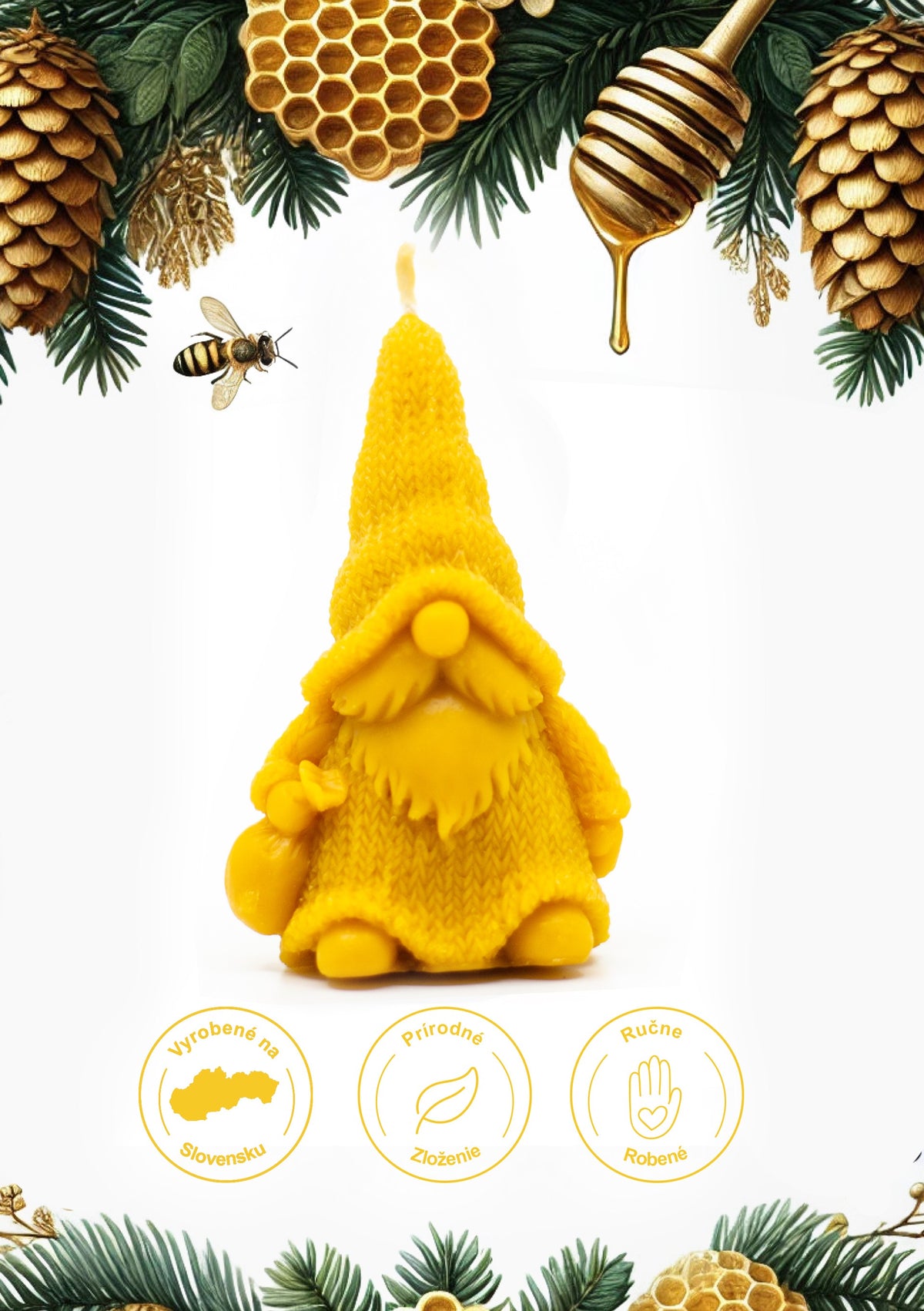 Dwarf candle made of organic beeswax