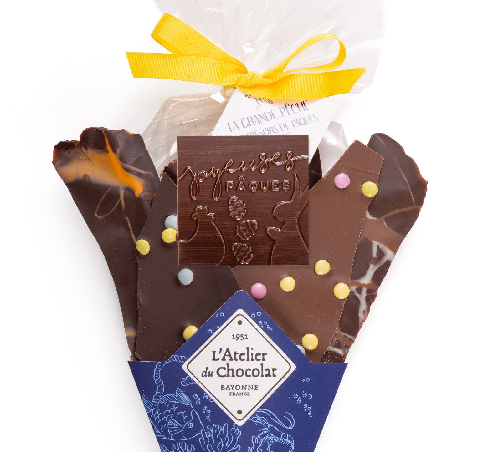 Chocolate Bouquet with its Mini 'Happy Easter' Square