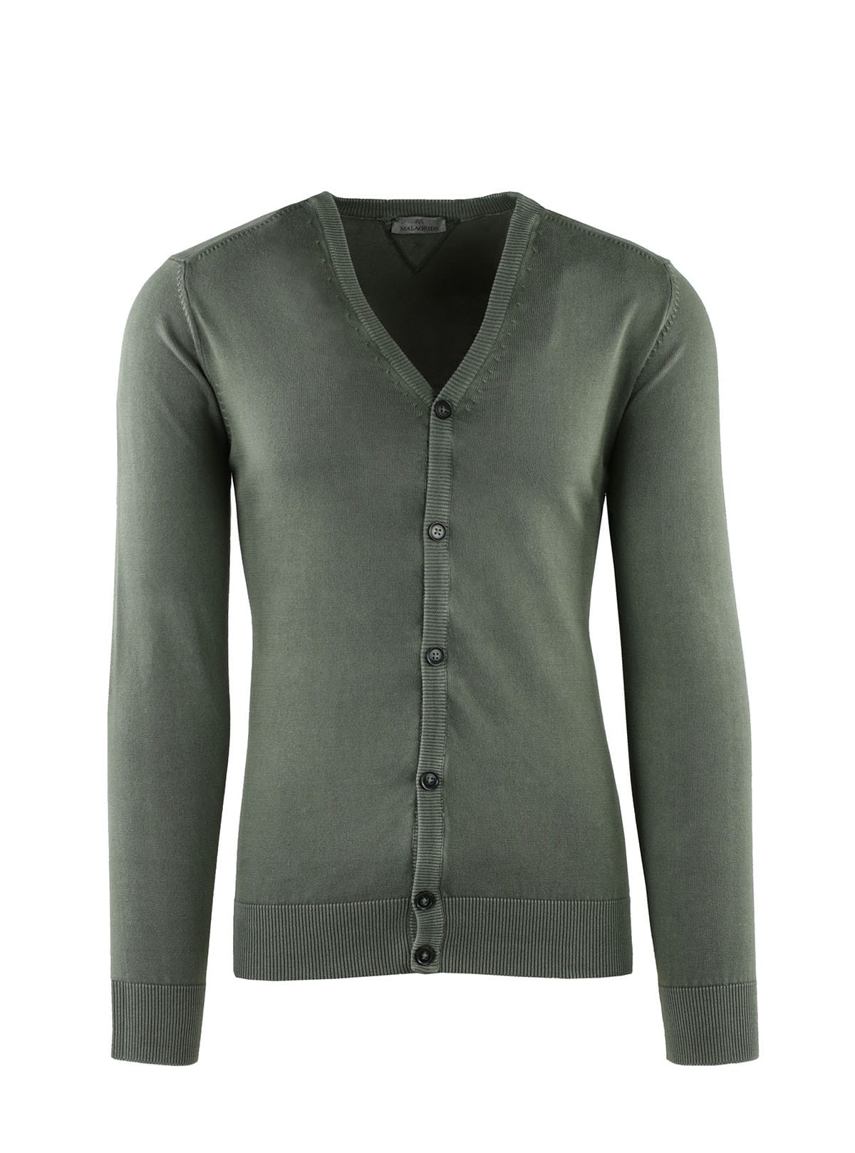 STONE WASHED CARDIGAN WITH PATCHES