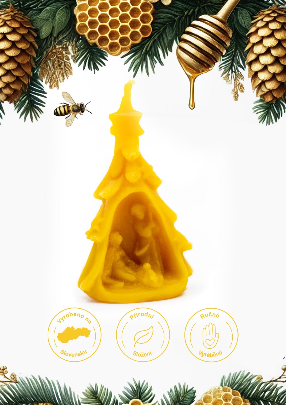 Nativity Scene Made of Organic Beeswax