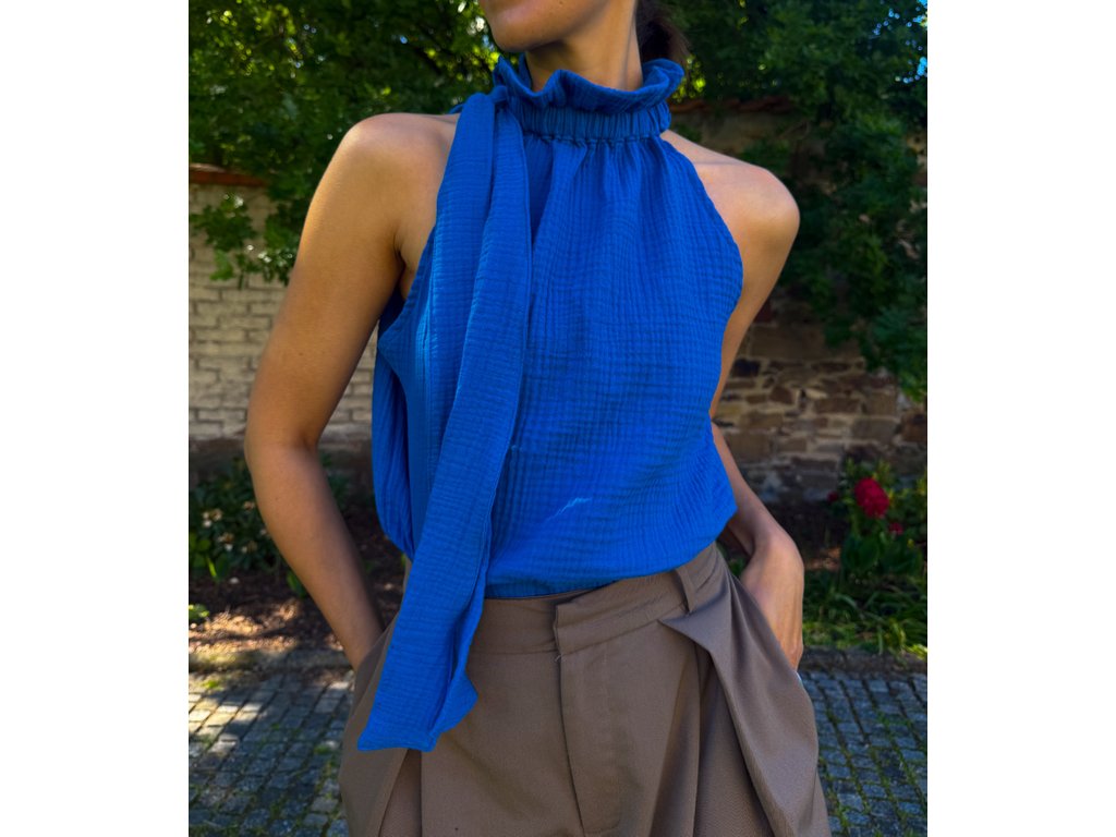 Top Manon - muslin cobalt Size: L-XL