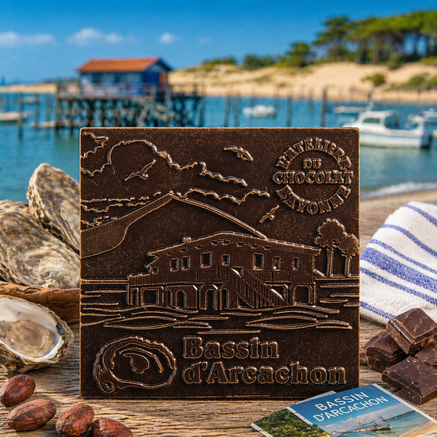 Donkere chocolade vierkant Bassin d'Arcachon
