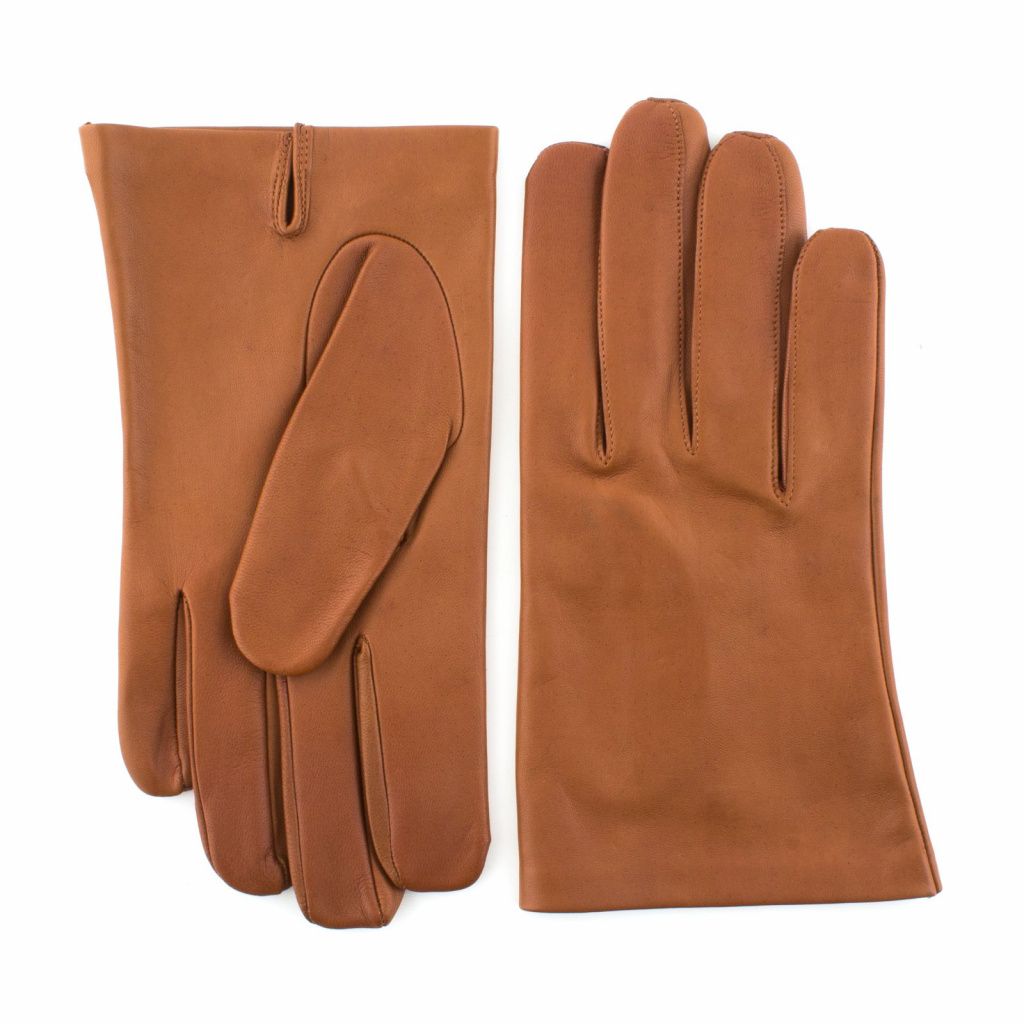 Short Men's Leather Gloves Without Decoration