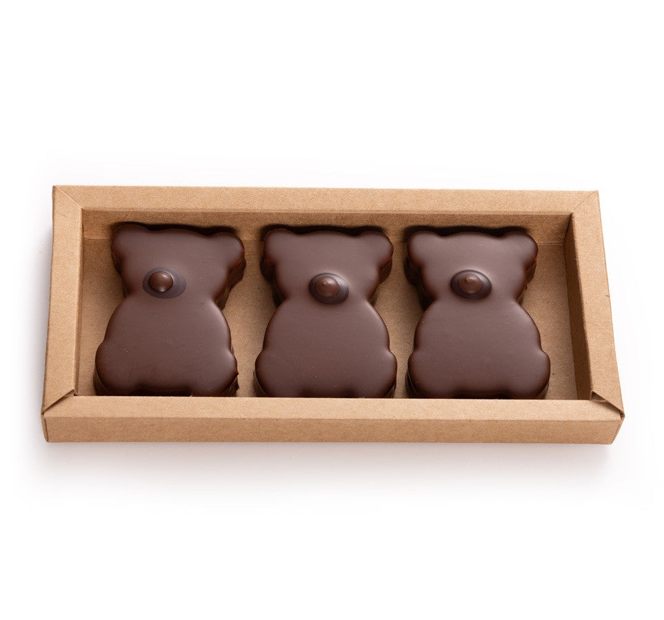 Box of 3 Vanilla Marshmallow Bears with Milk Chocolate
