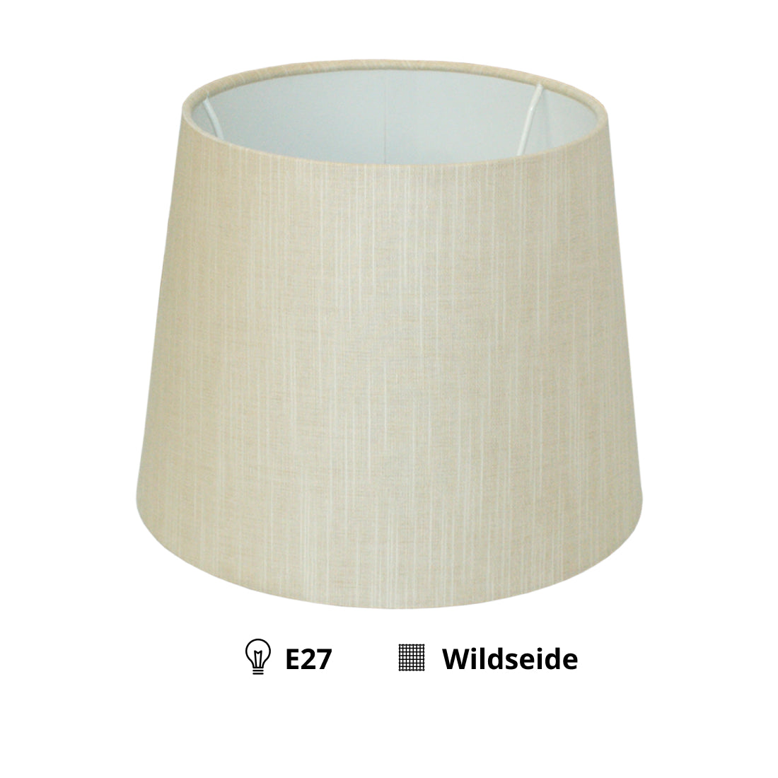 Various Drum Round Lampshade – Cream Wild Silk or Gray Cotton – Ø 18/23 cm, Height 18 cm, E27