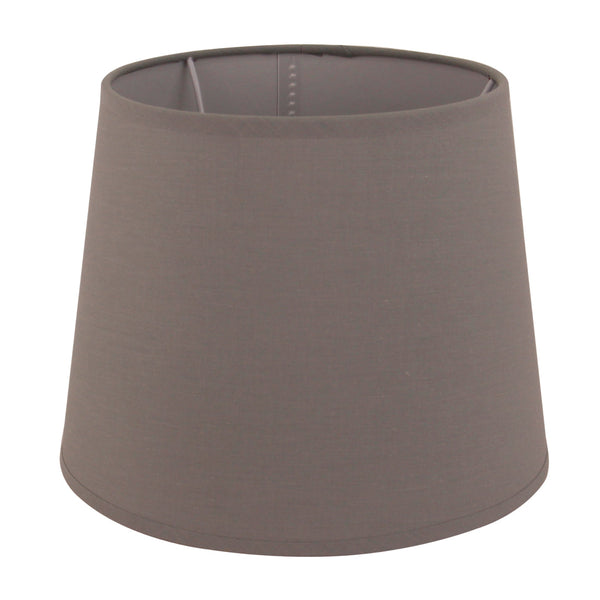 Various Drum Round Lampshade – Cream Wild Silk or Gray Cotton – Ø 18/23 cm, Height 18 cm, E27