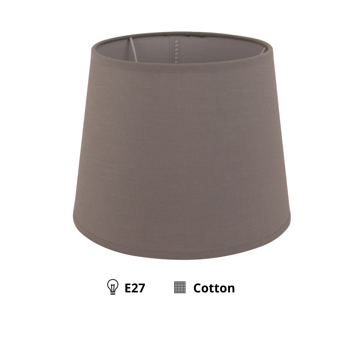 Various Drum Round Lampshade – Cream Wild Silk or Gray Cotton – Ø 18/23 cm, Height 18 cm, E27