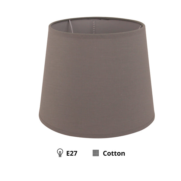 Various Drum Round Lampshade – Cream Wild Silk or Gray Cotton – Ø 18/23 cm, Height 18 cm, E27